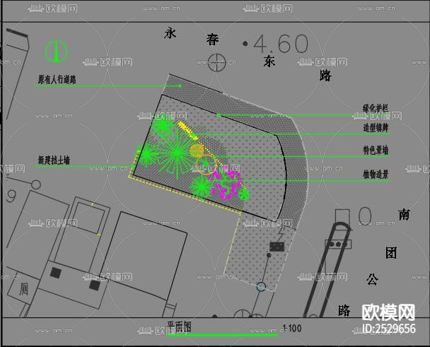 新中式入口CAD施工图下载（渲染图10）