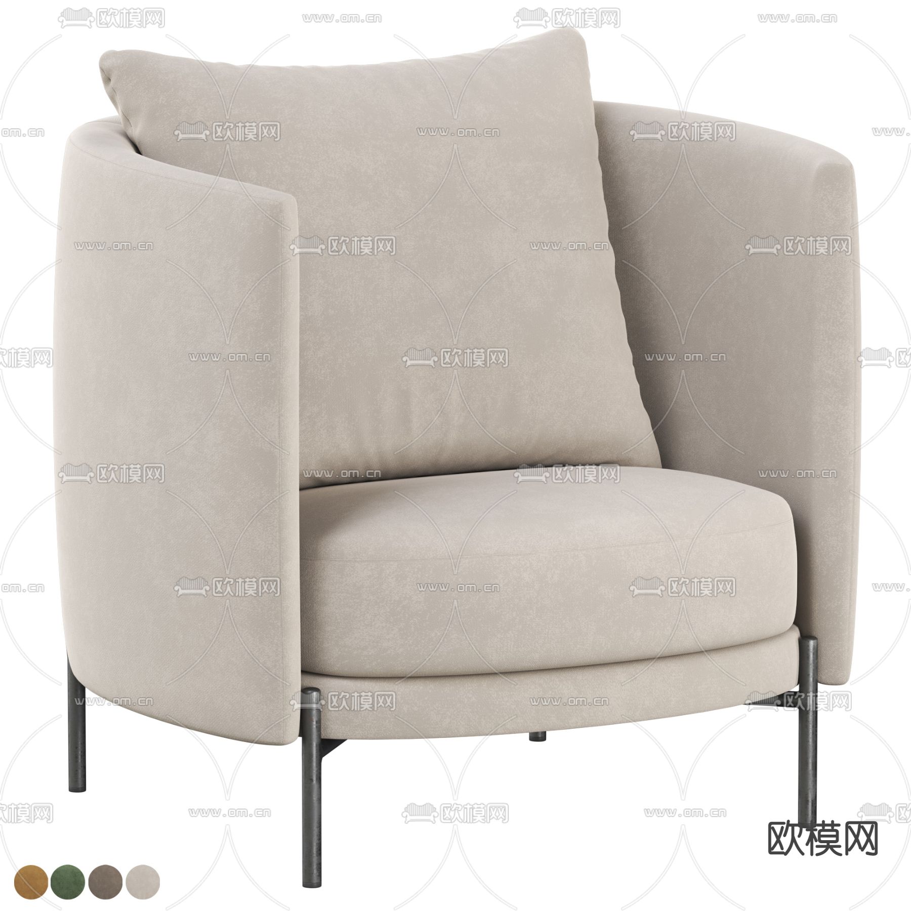 Modern Armchair 单人沙发3d模型下载（渲染图5）