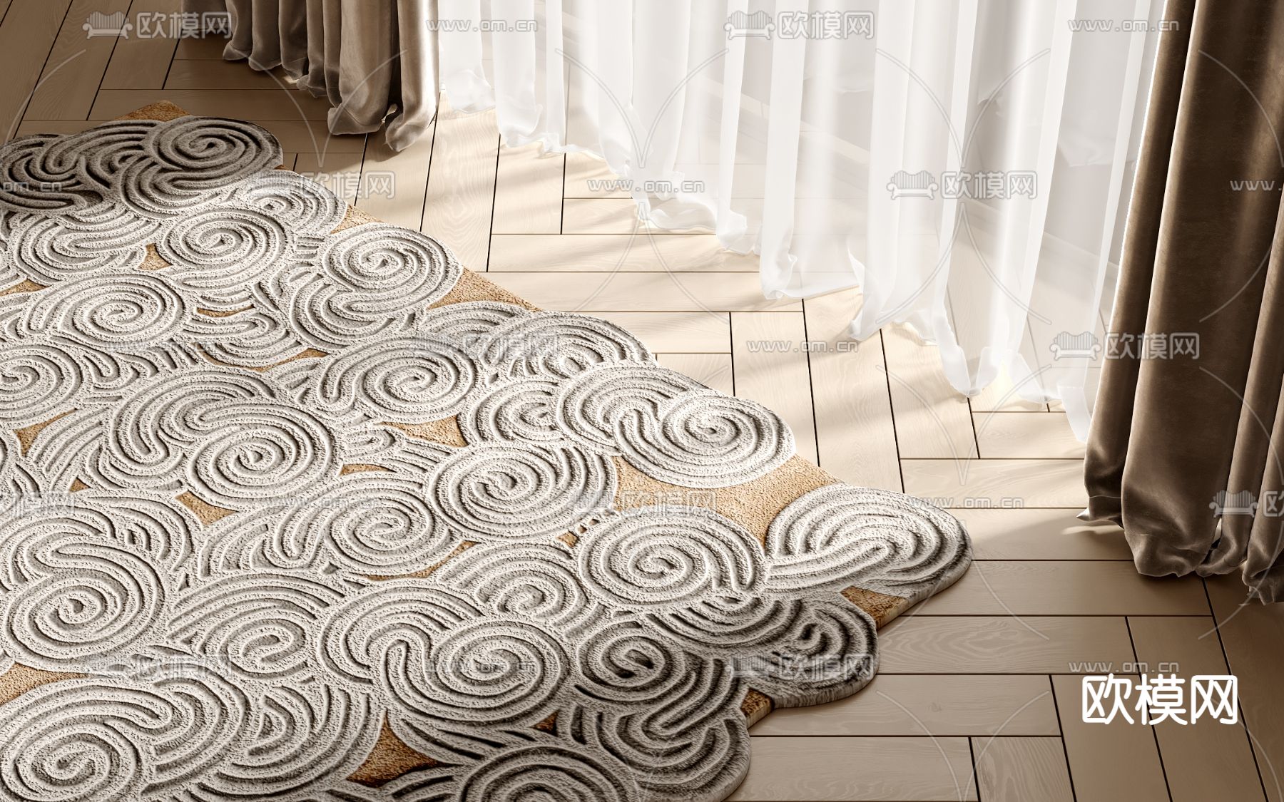 现代地毯3d模型下载
