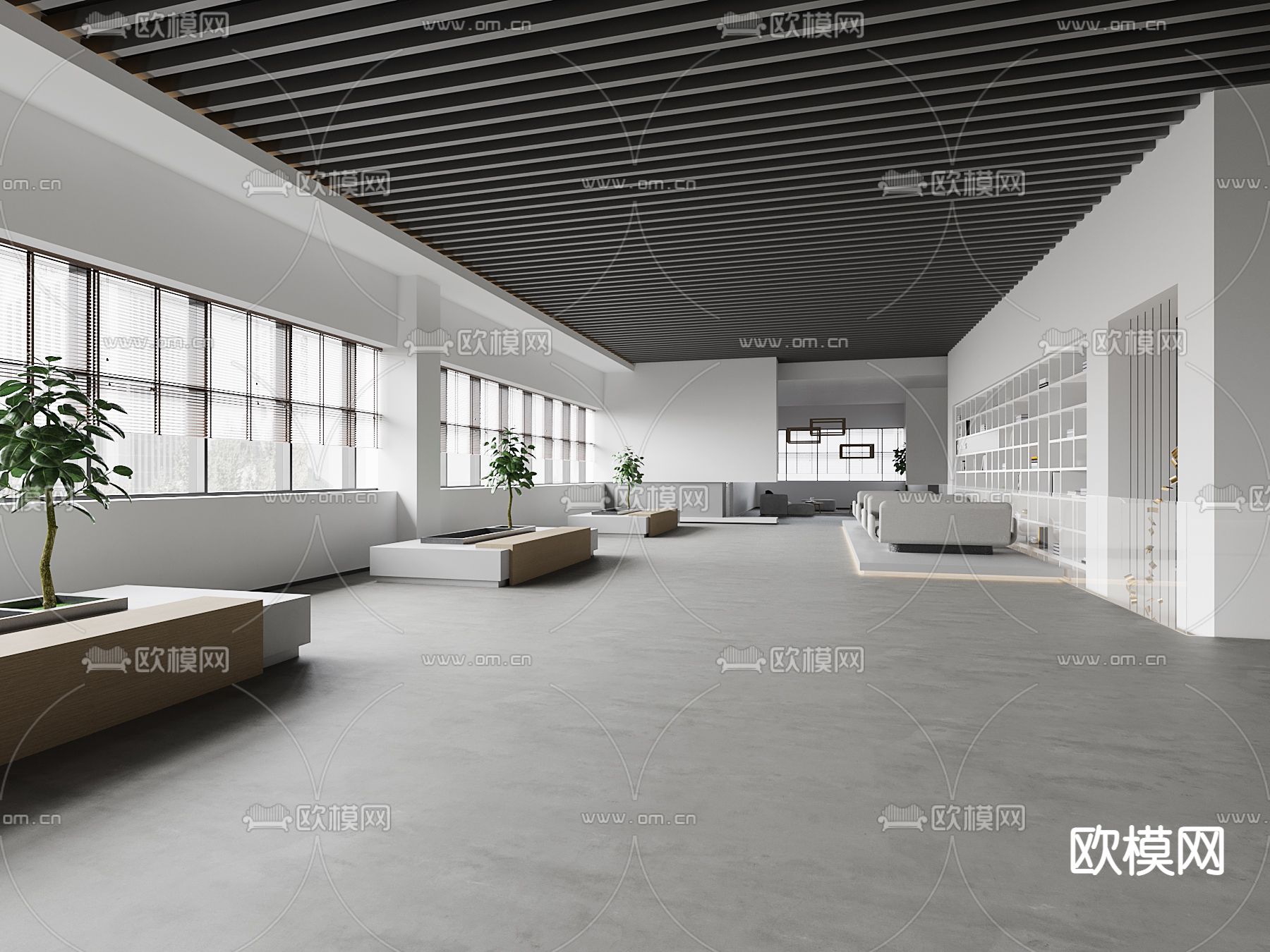 办公大厅 服务大厅 政府大厅3d模型下载_ID13036199_3dmax免费模型-欧模网