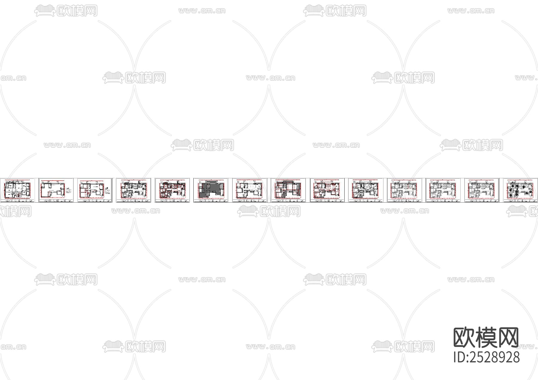 平层CAD施工图下载（渲染图8）
