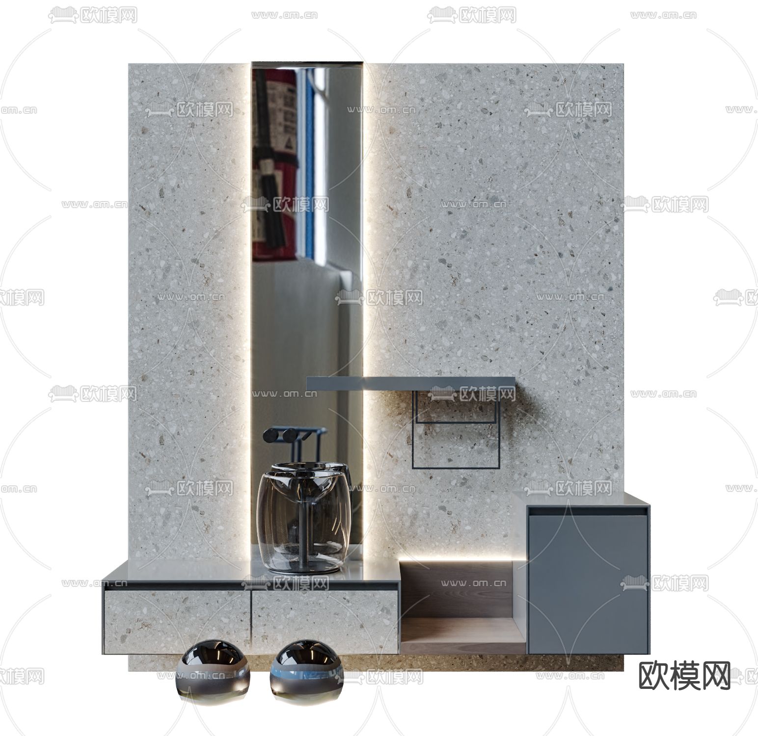 现代玄关造景 室内小品3d模型下载