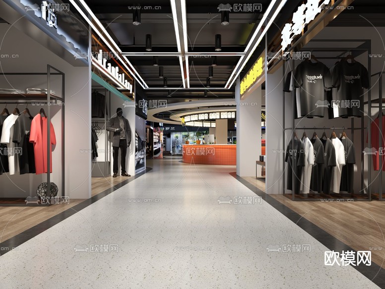 现代商场男装店3d模型下载(渲染图1)