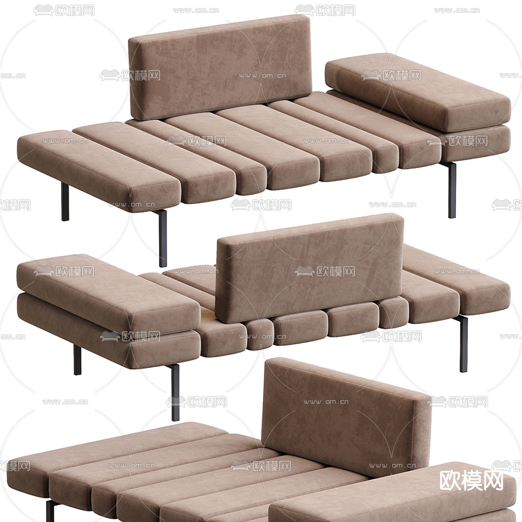 米洛提 Minotti 沙发 模块沙发3d模型下载_ID13035956_3dmax免费模型-欧模网