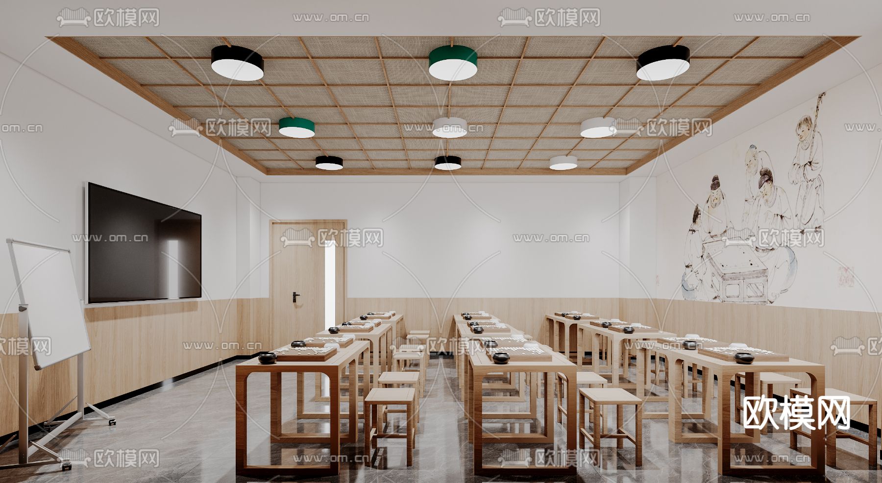 围棋教室3d模型下载