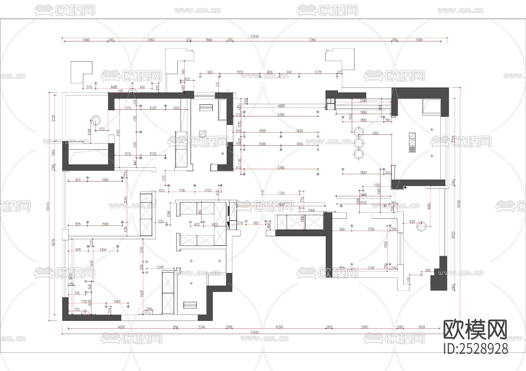 平层CAD施工图下载（渲染图5）