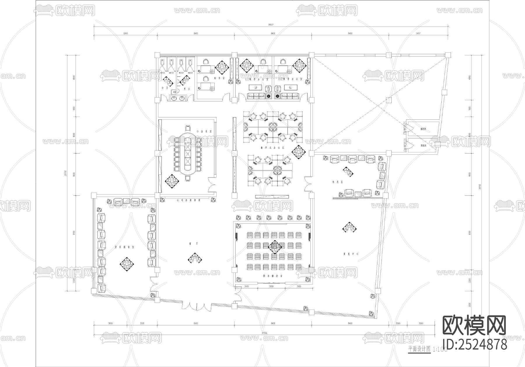 嘉兴市杭州湾新经济园CAD施工图下载（渲染图1）