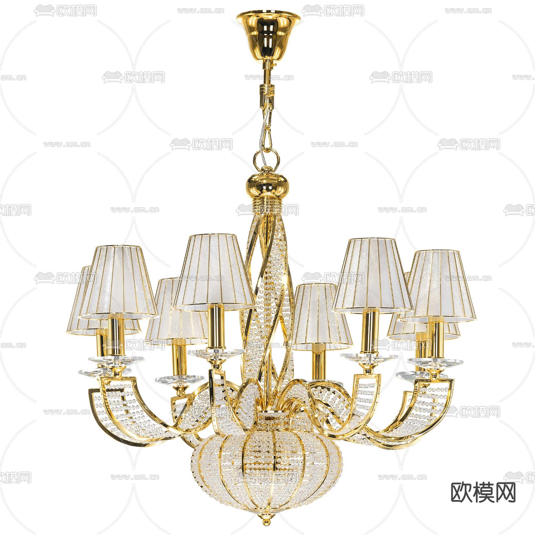 轻奢吊灯 水晶吊灯3d模型下载