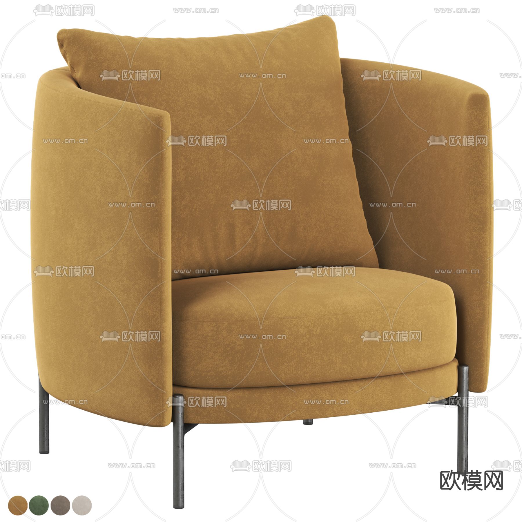 Modern Armchair 单人沙发3d模型下载（渲染图3）