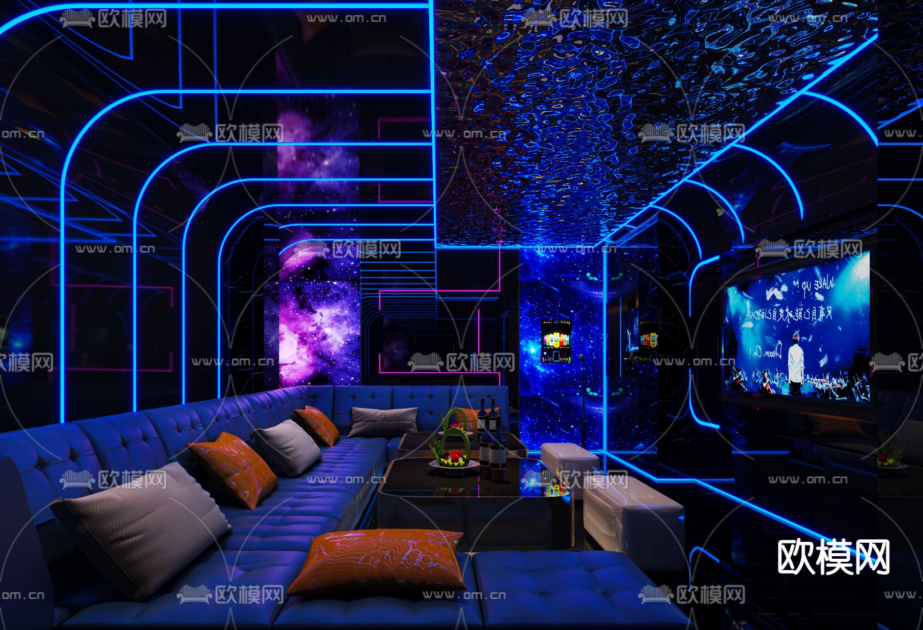 现代KTV包厢 包房 包间3d模型下载