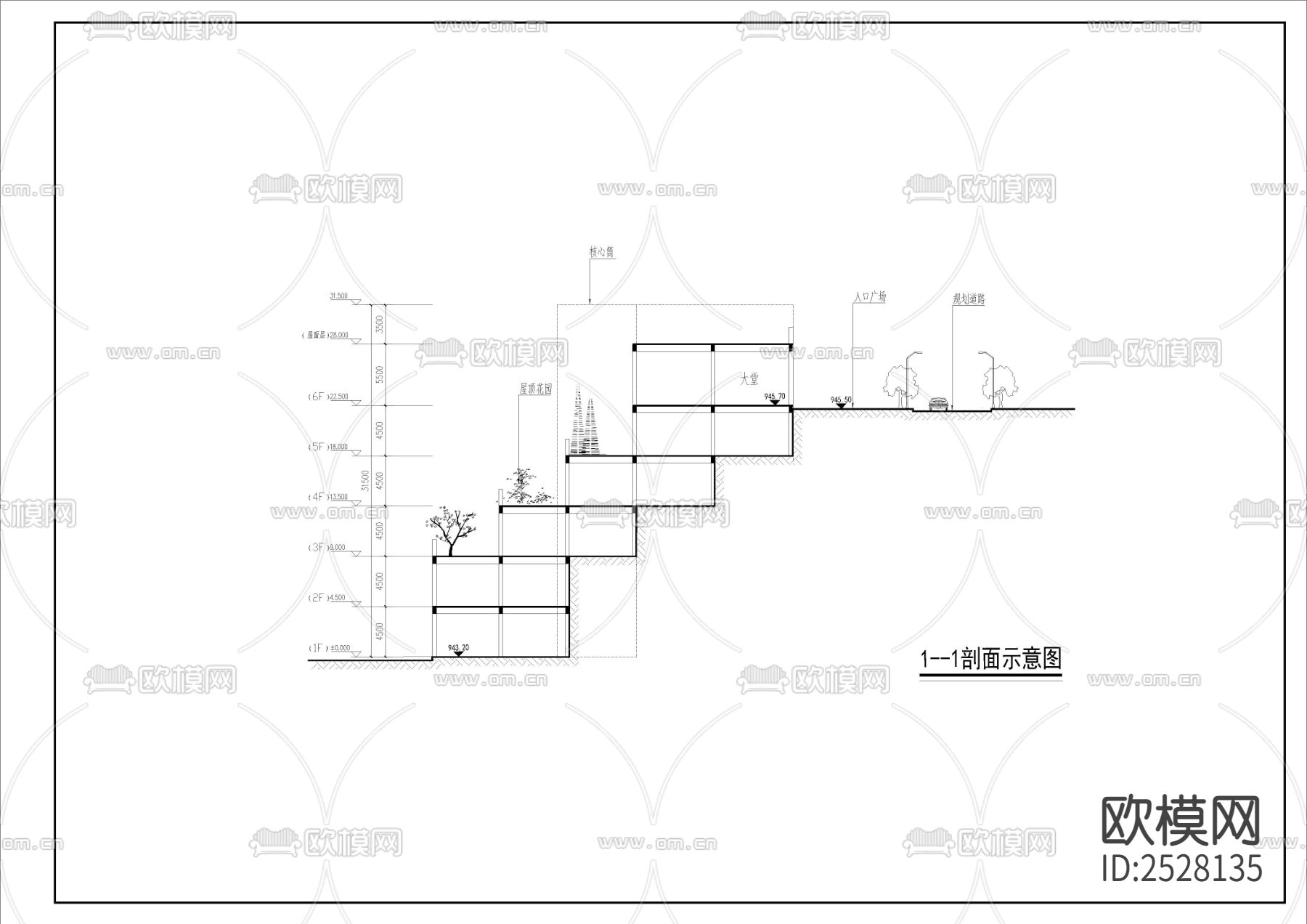 老年养生度假中心CAD施工图下载（渲染图6）