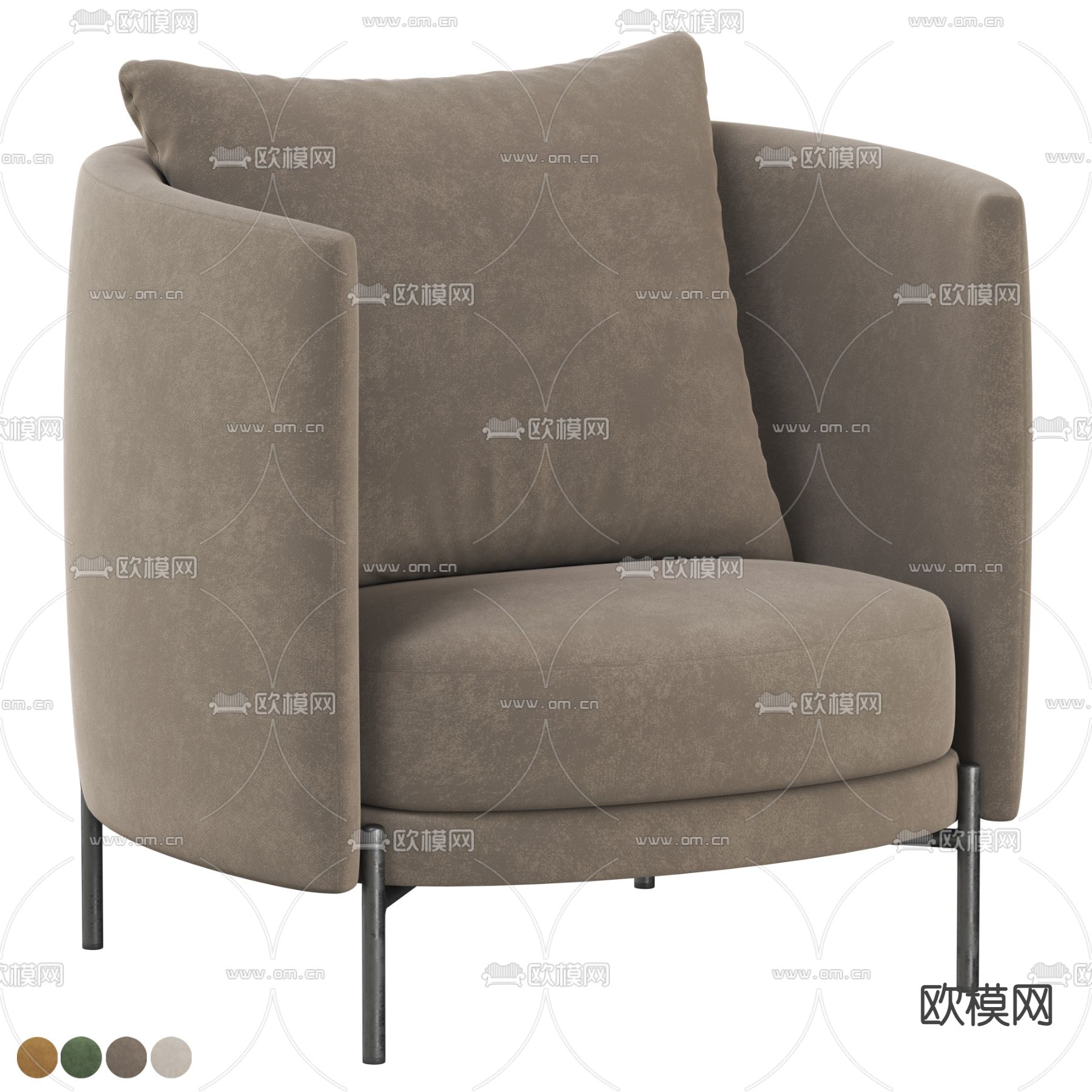 Modern Armchair 单人沙发3d模型下载（渲染图2）