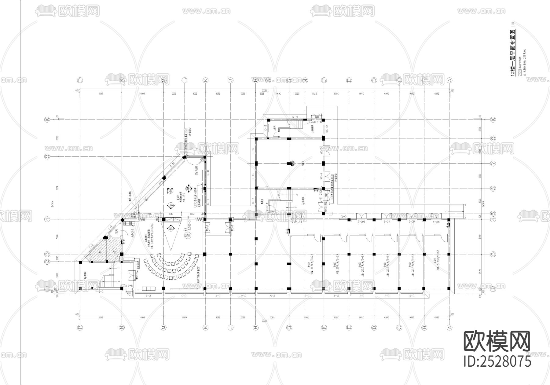 党员活动室CAD施工图下载