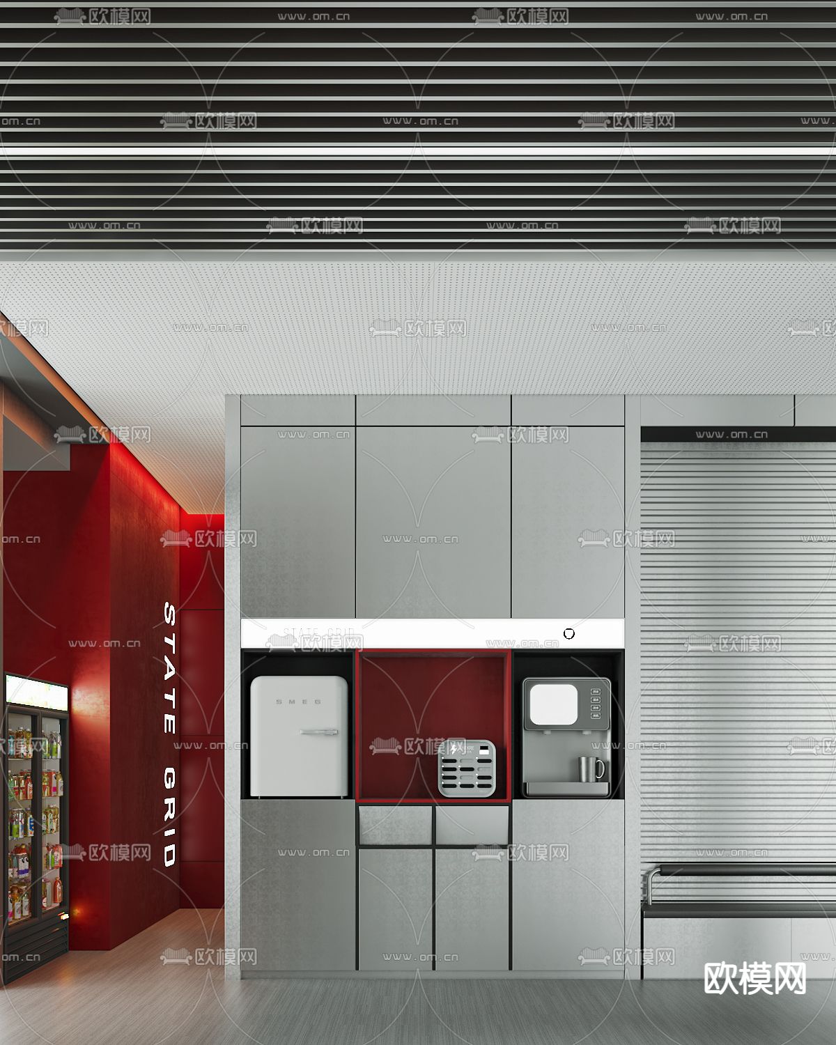 现代健身房 健身器材3d模型下载（渲染图4）