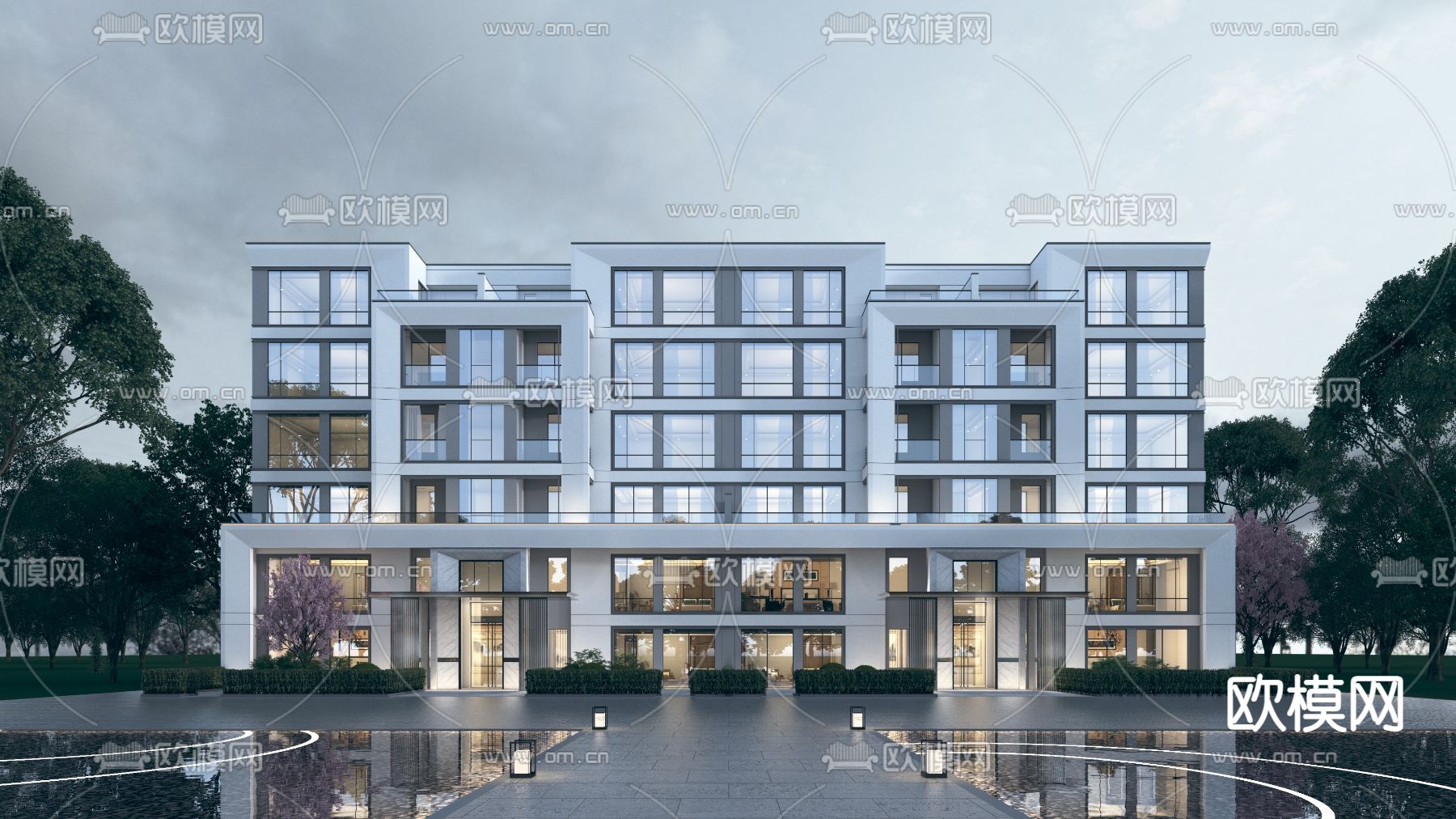 多层住宅楼外观3d模型下载