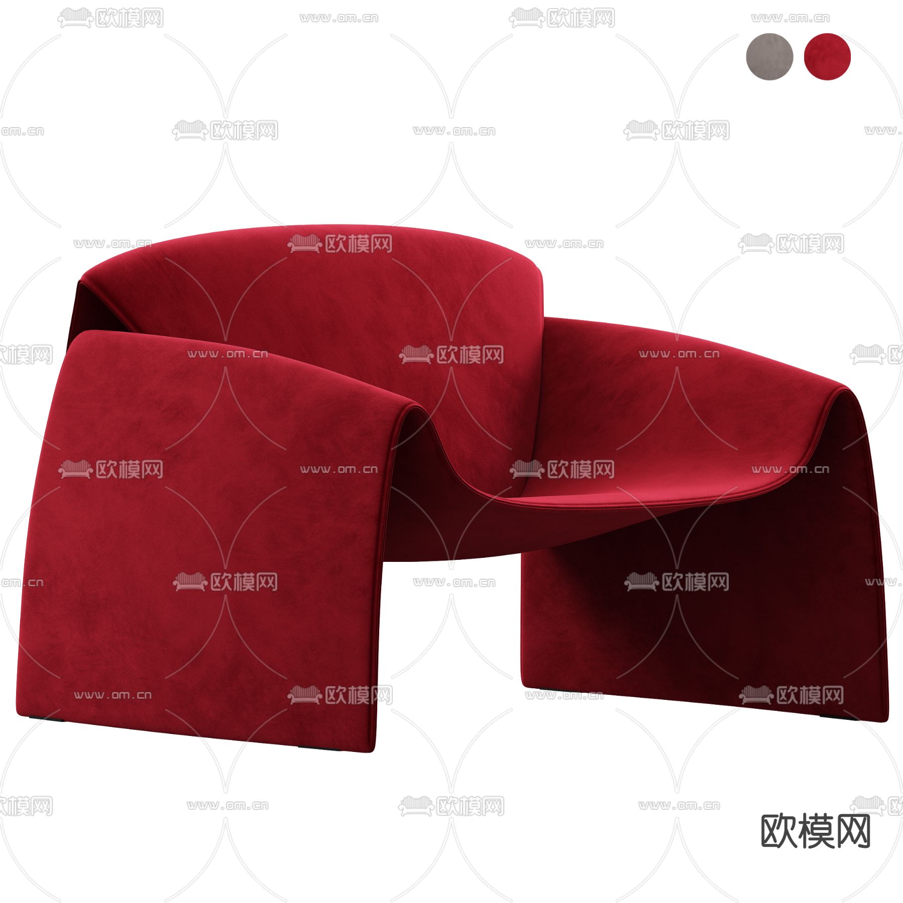 Poliform 休闲椅子3d模型下载（渲染图1）