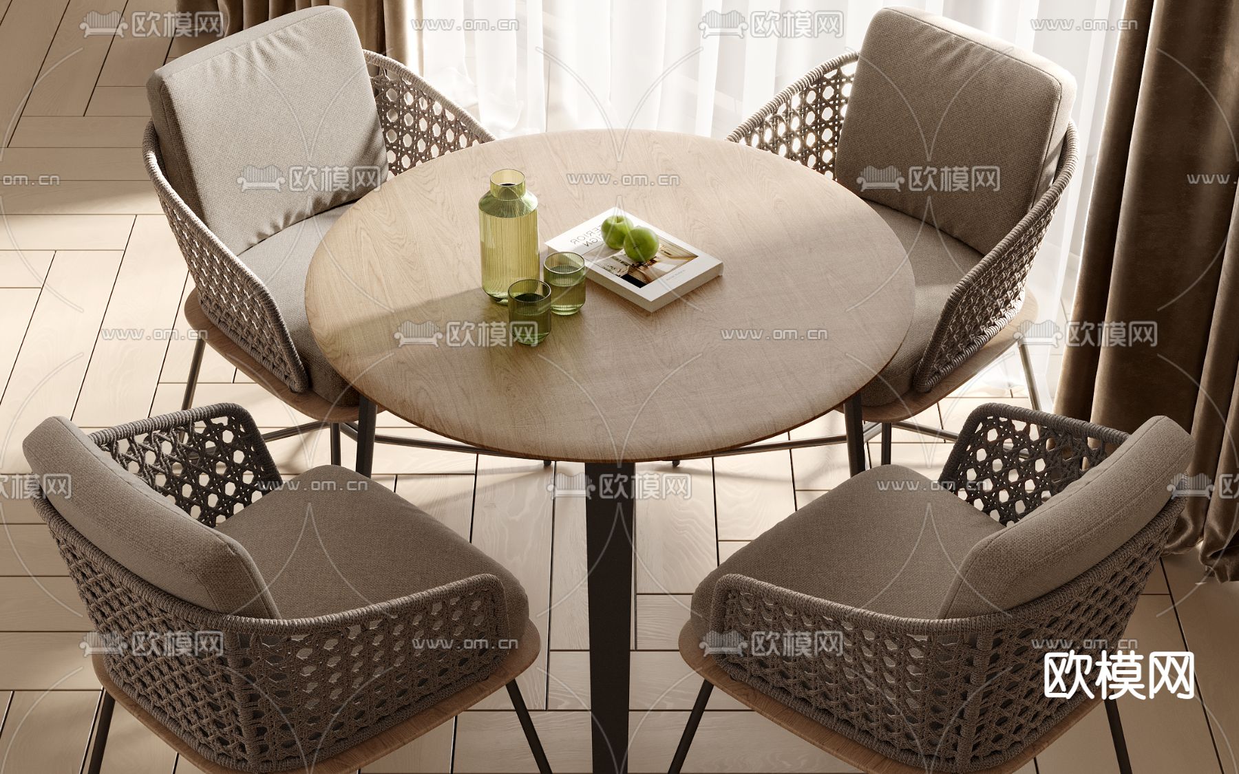 现代休闲桌椅3d模型下载