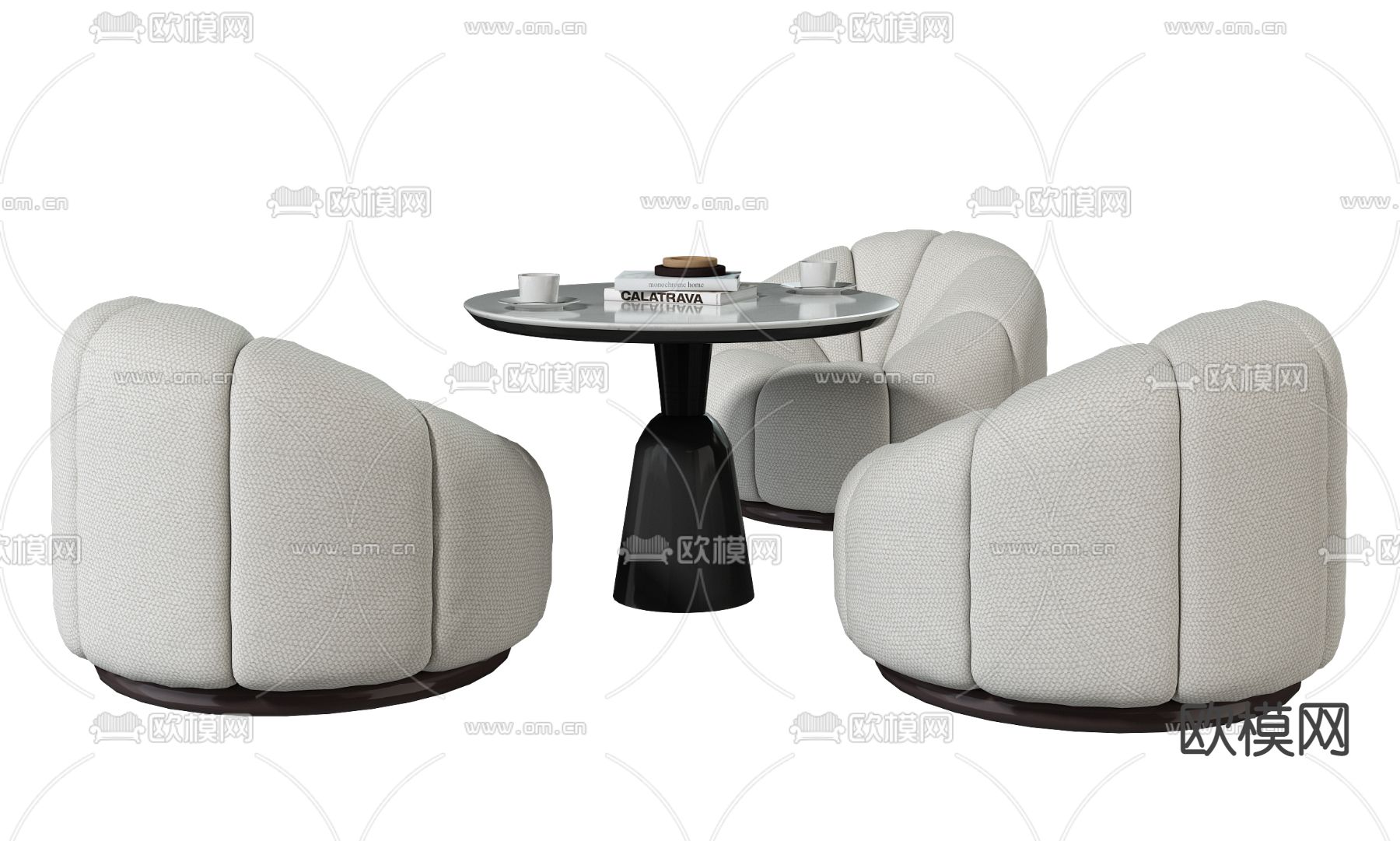 现代洽谈桌椅3d模型下载