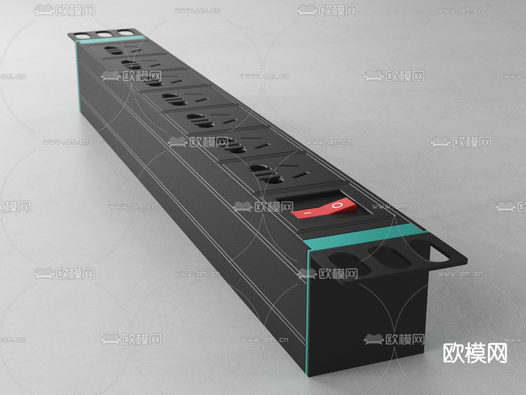 PDU 插线板 插排 插座3d模型下载（渲染图2）