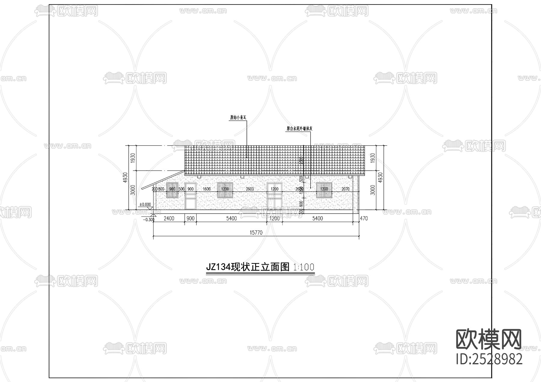 现代自建房CAD施工图下载（渲染图2）