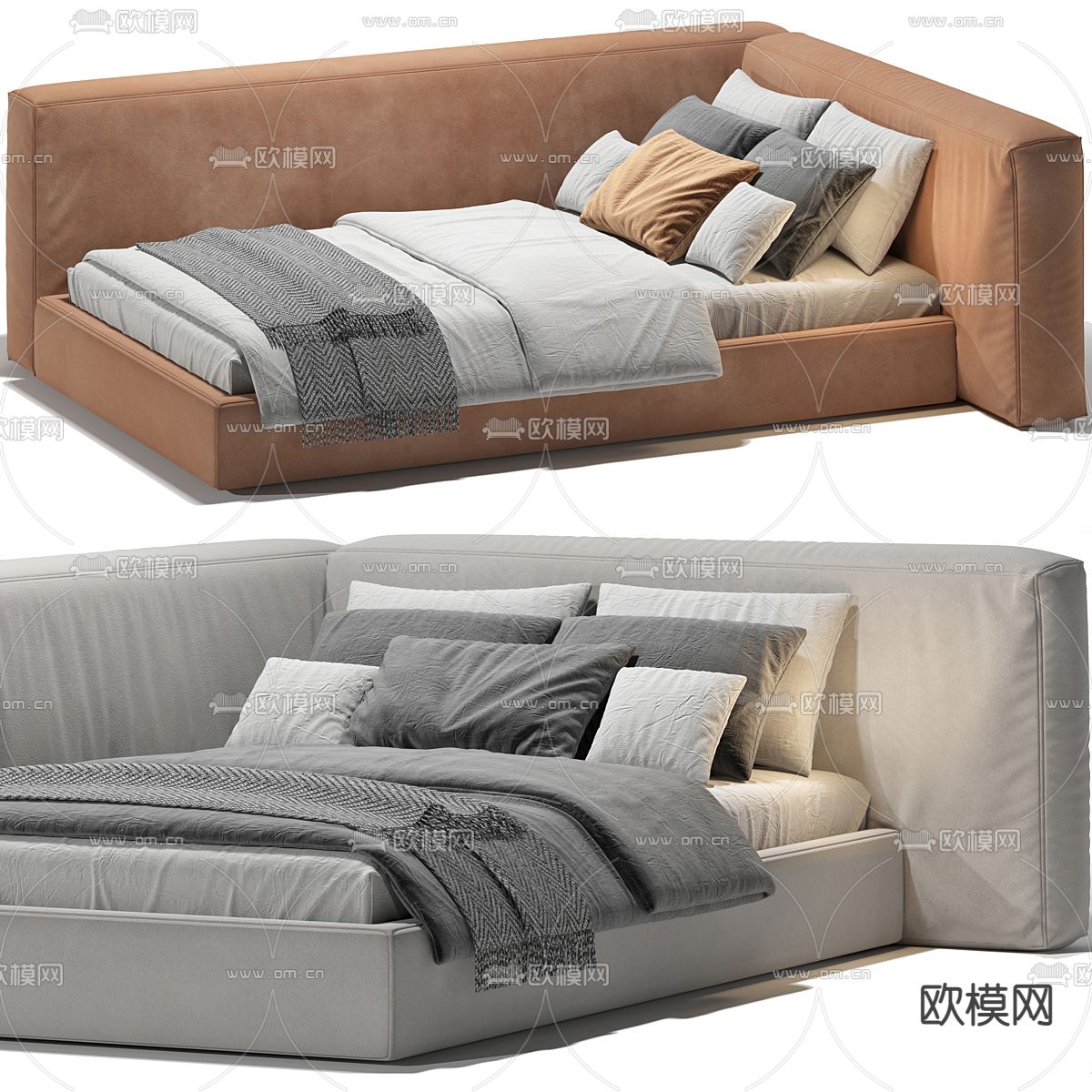 现代沙发床3d模型下载