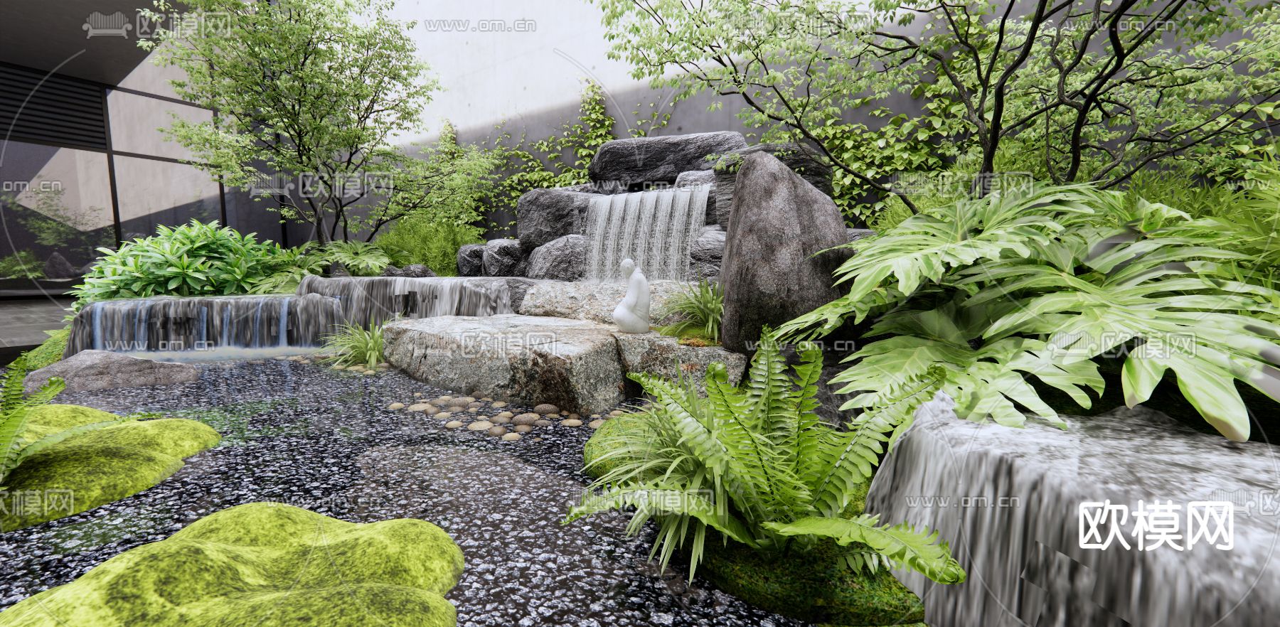 假山水景 景观小品3d模型下载（渲染图2）