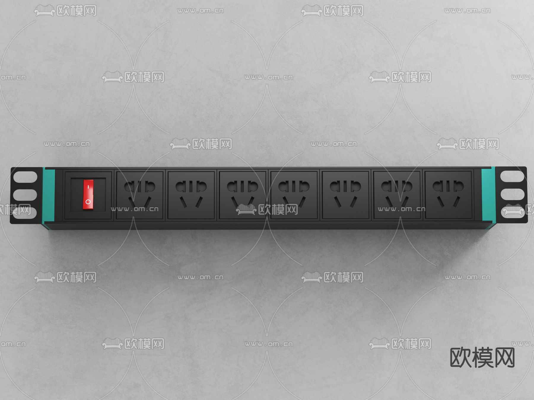 PDU 插线板 插排 插座3d模型下载（渲染图1）