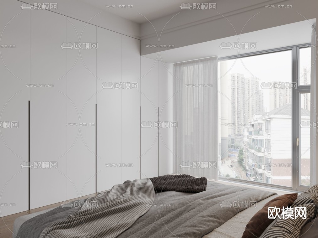 现代卧室 主人房免费3d模型