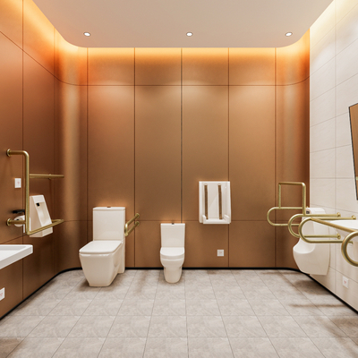  现代无障碍卫生间su模型 