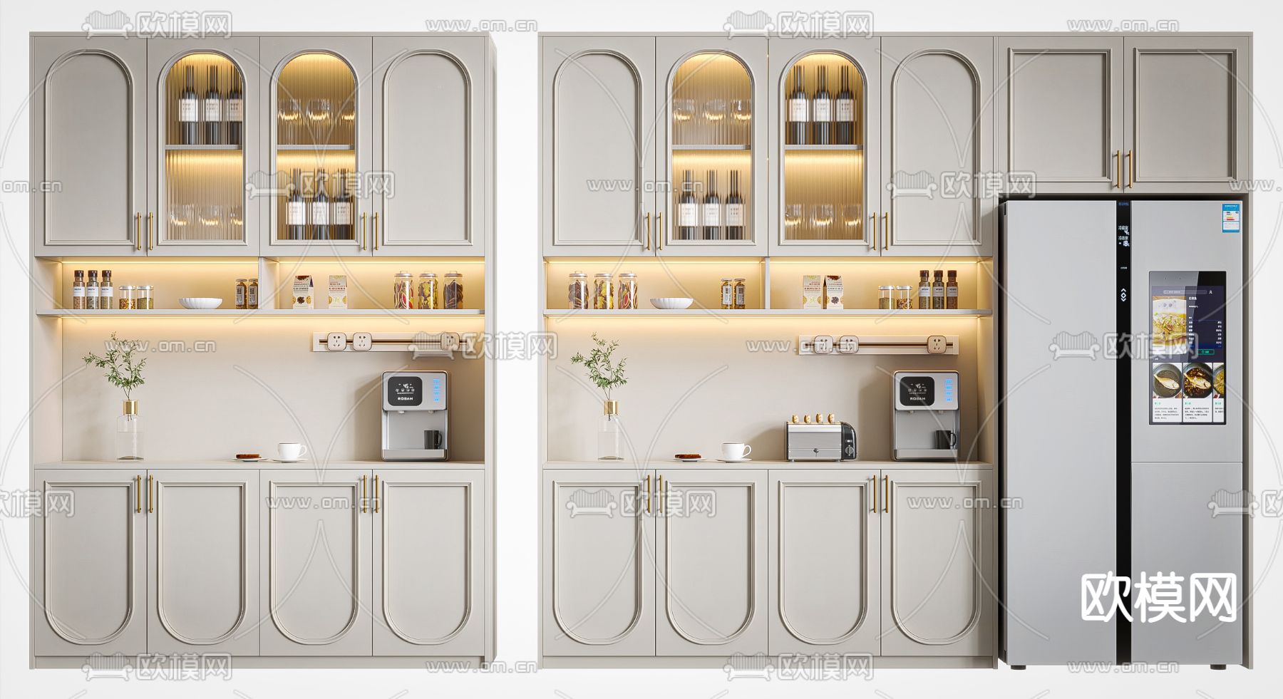 法式酒柜su模型下载（渲染图1）