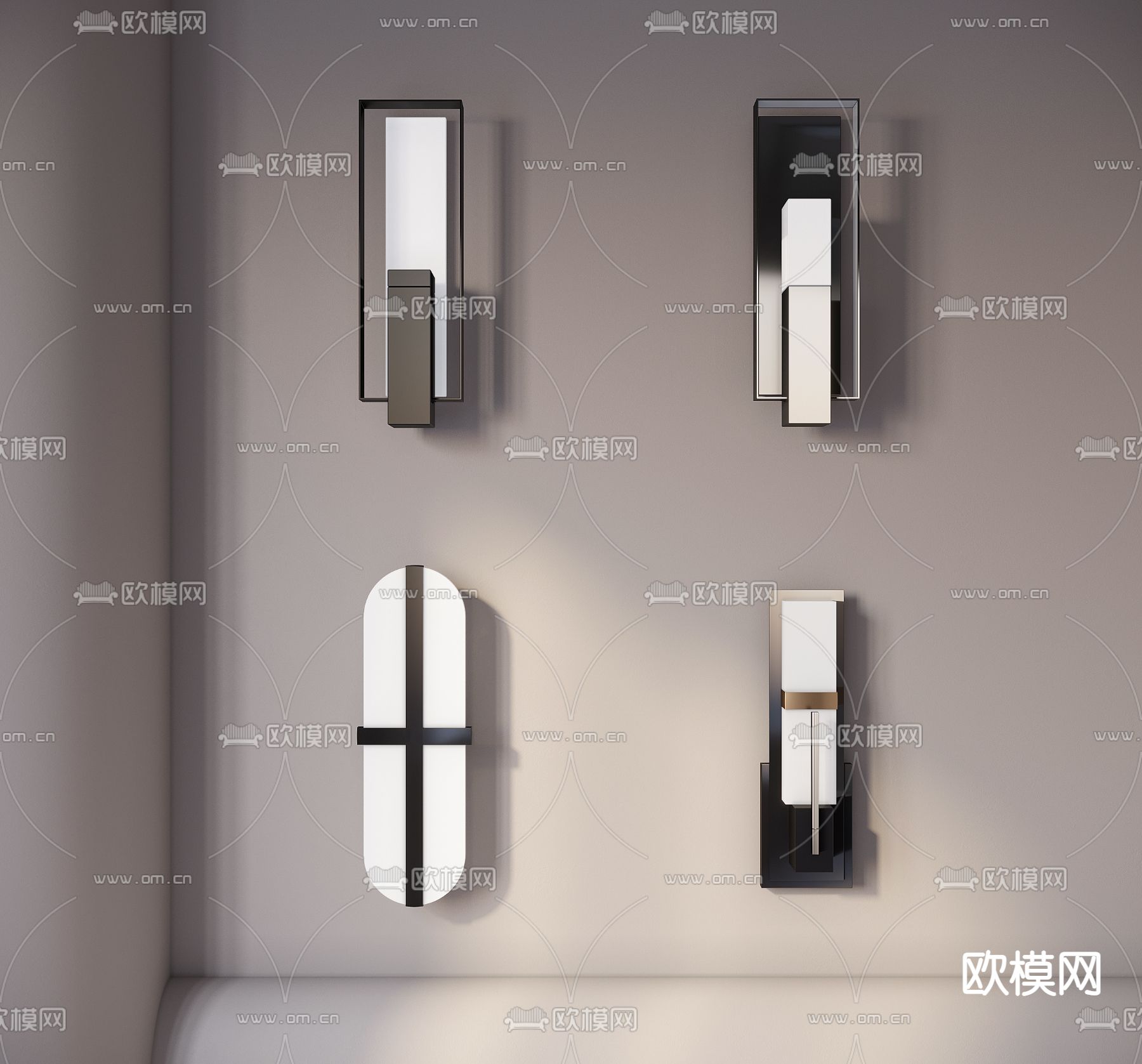 金属壁灯3d模型下载