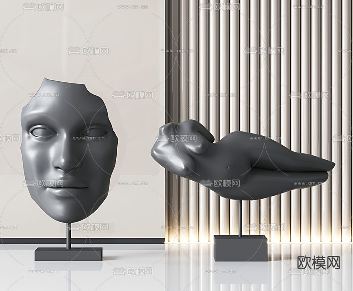 人物雕塑 摆件3d模型下载