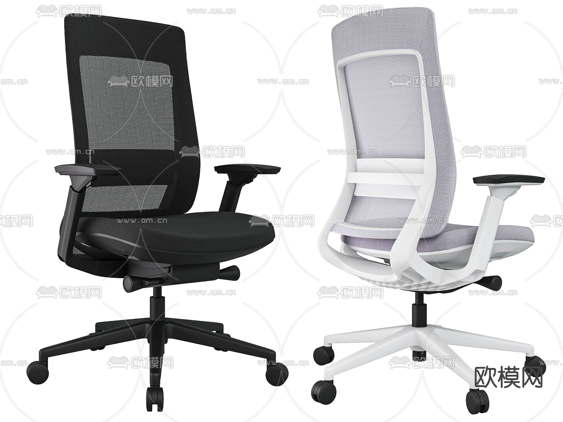 办公椅 职员椅3d模型下载（渲染图2）