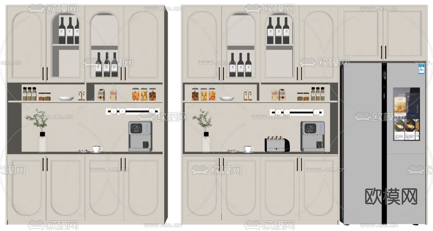 法式酒柜su模型下载（渲染图2）