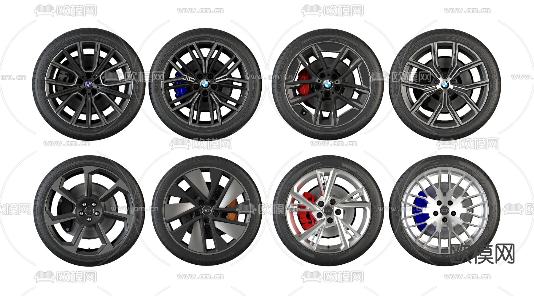 汽车轮胎 轮毂 车轮3d模型下载（渲染图1）
