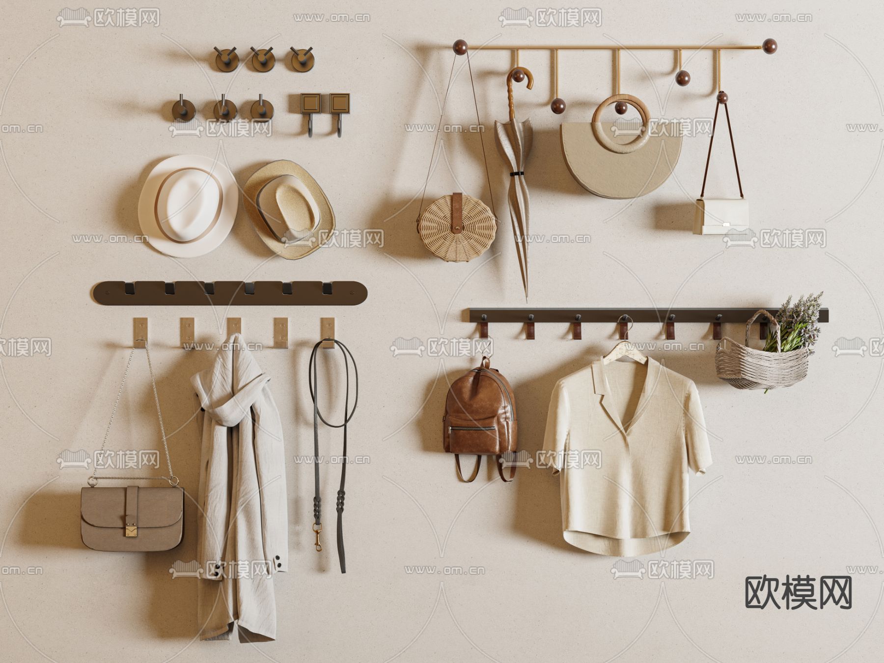 挂衣钩 服饰 帽子3d模型下载