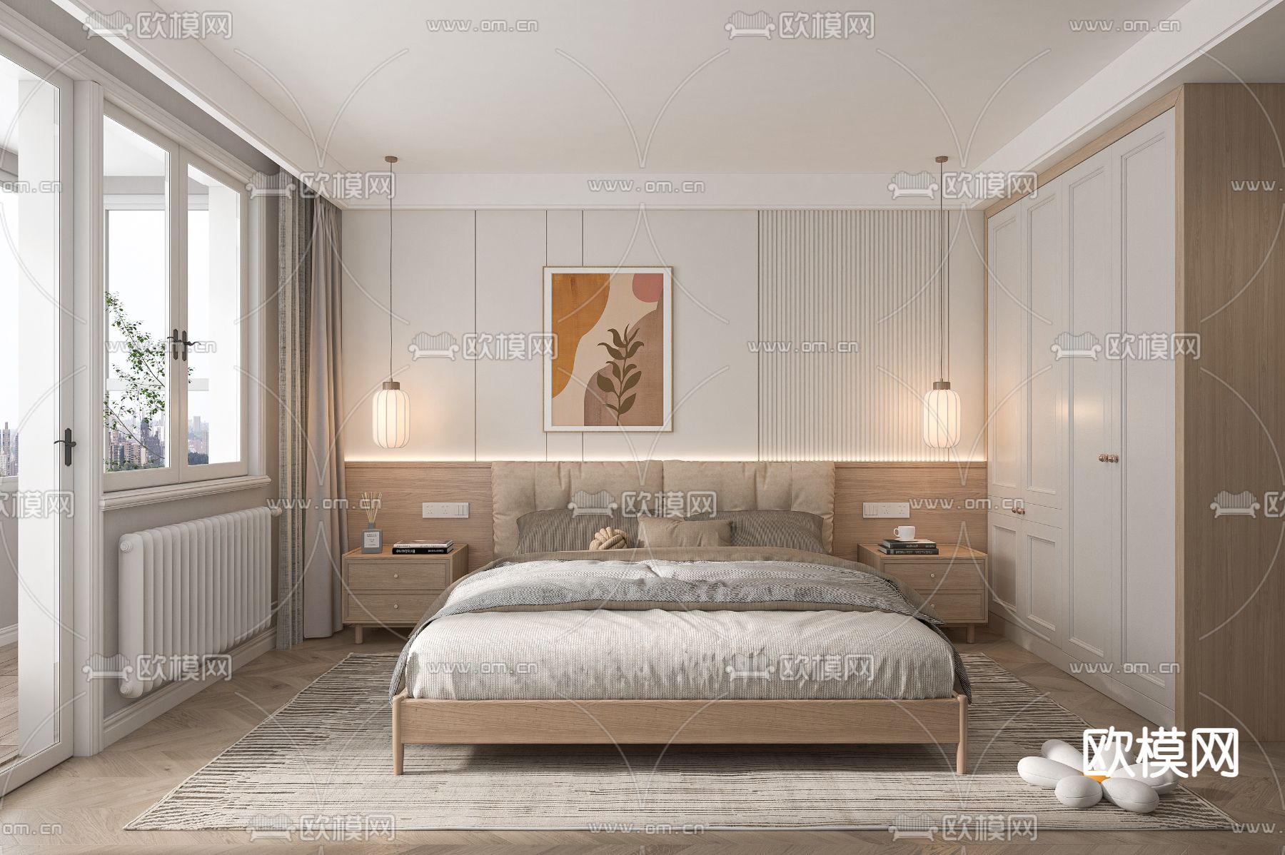 北欧卧室 次卧免费3d模型