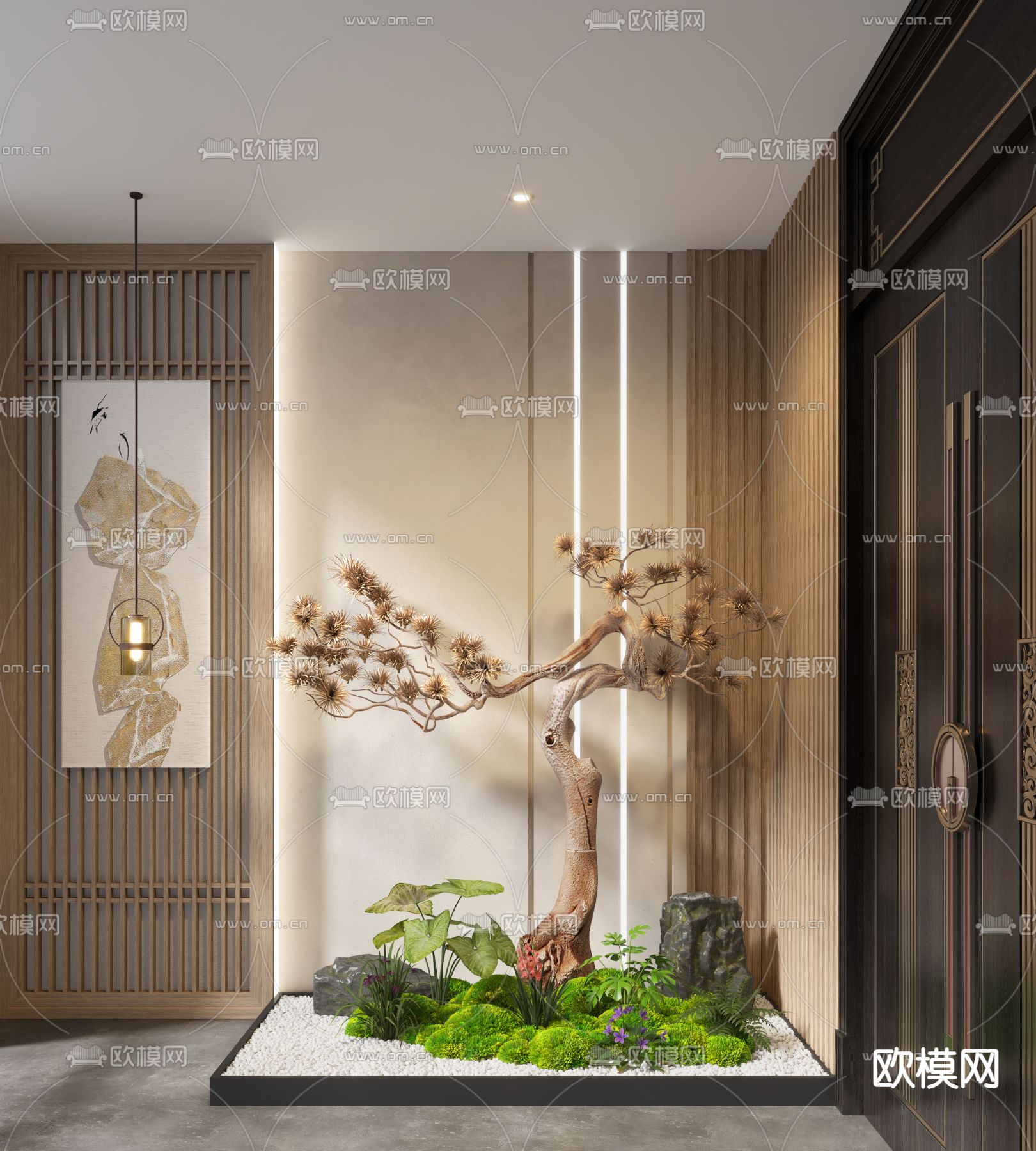 景观树 苔藓景观 花坛3d模型下载