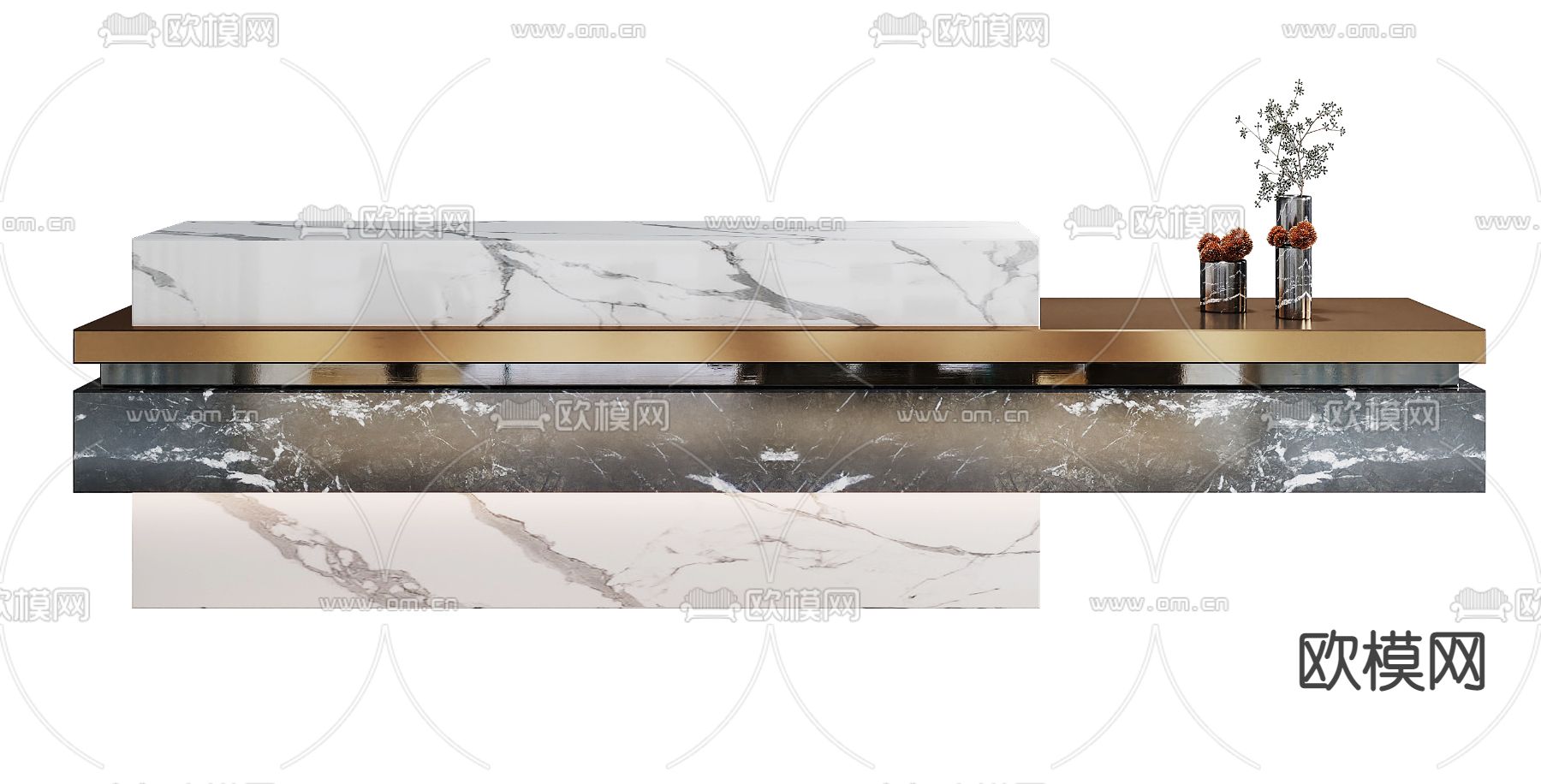 接待台 前台 服务台3d模型下载（渲染图2）