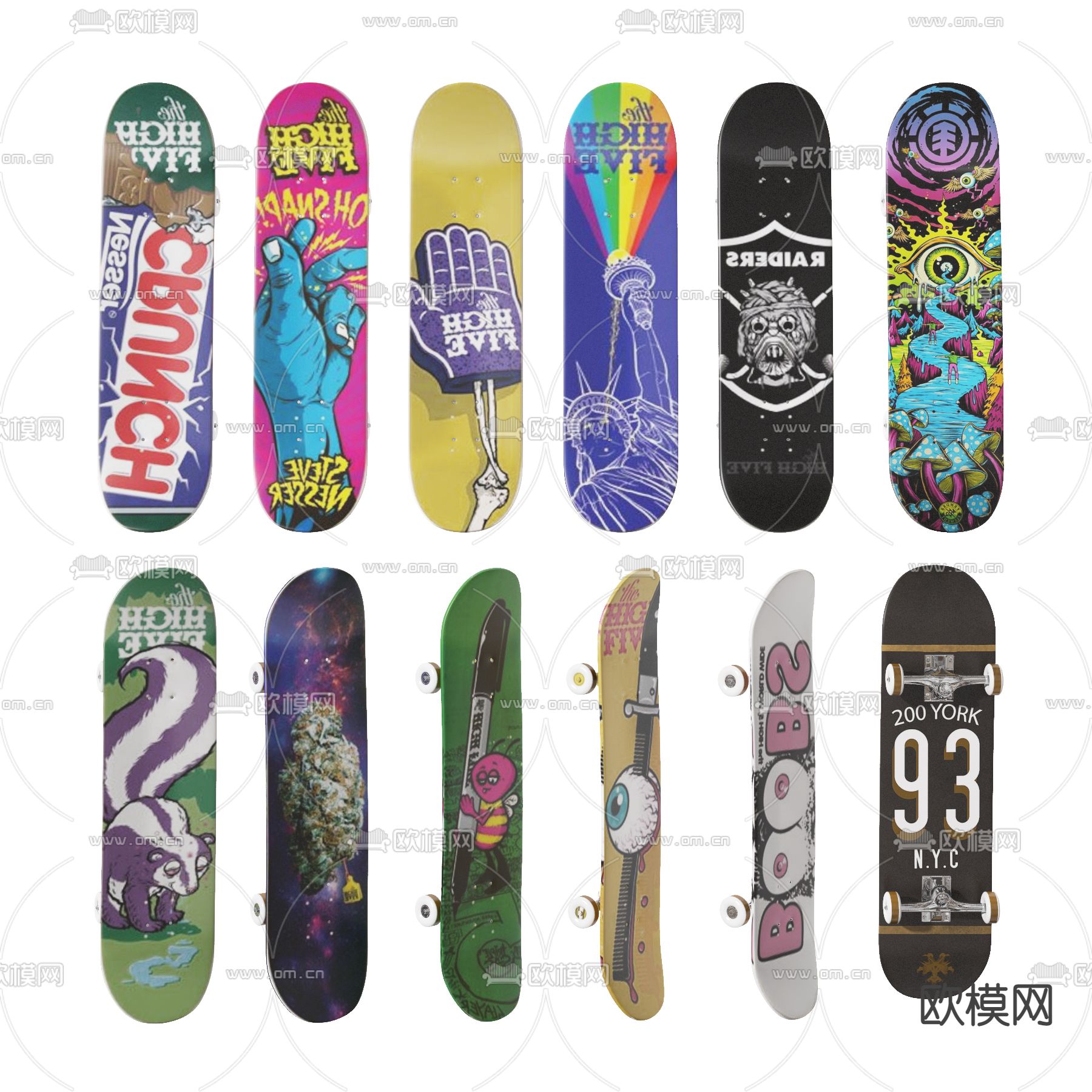 滑板 双翘板3d模型下载