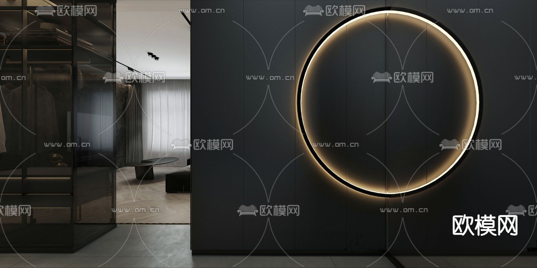 暗黑风客餐厅免费3d模型下载（渲染图2）