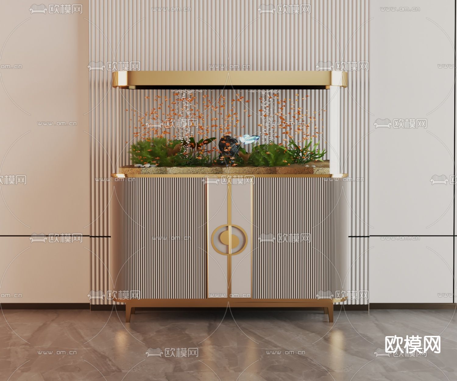 鱼缸 水族箱3d模型下载