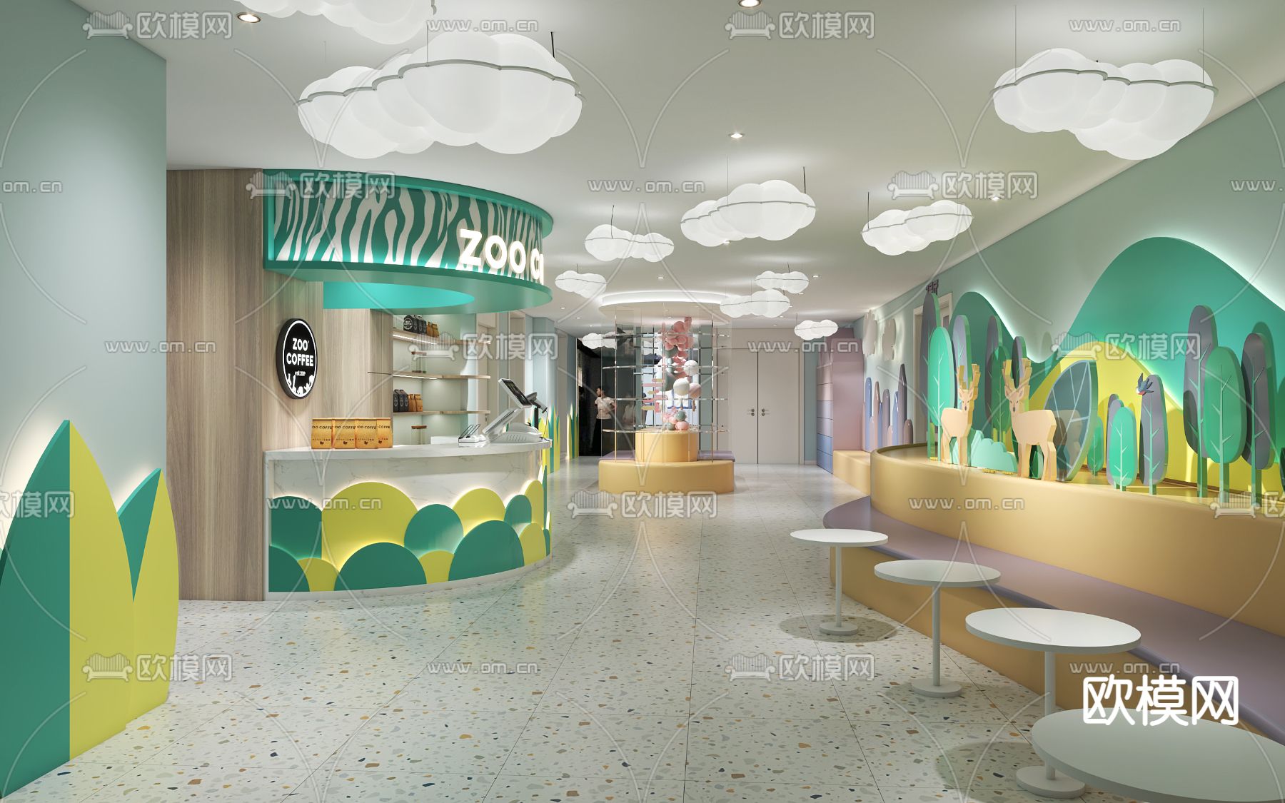 主题咖啡店3d模型下载