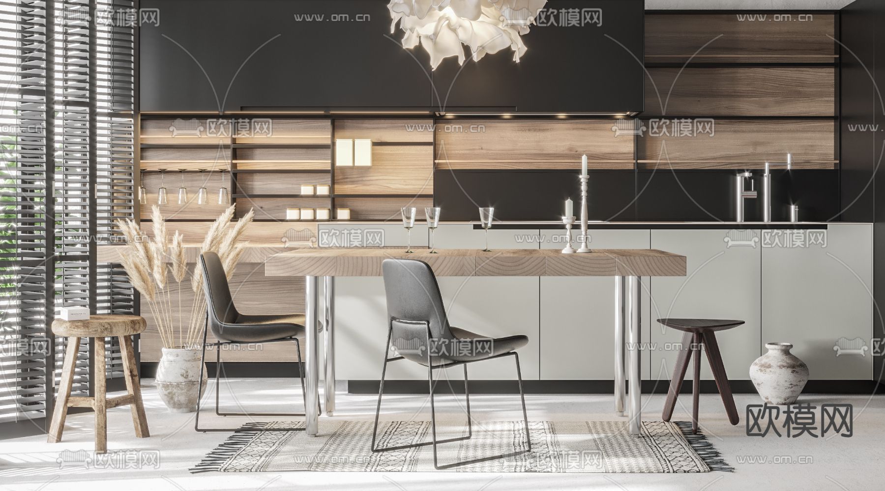 北欧餐厅3d模型下载（渲染图2）