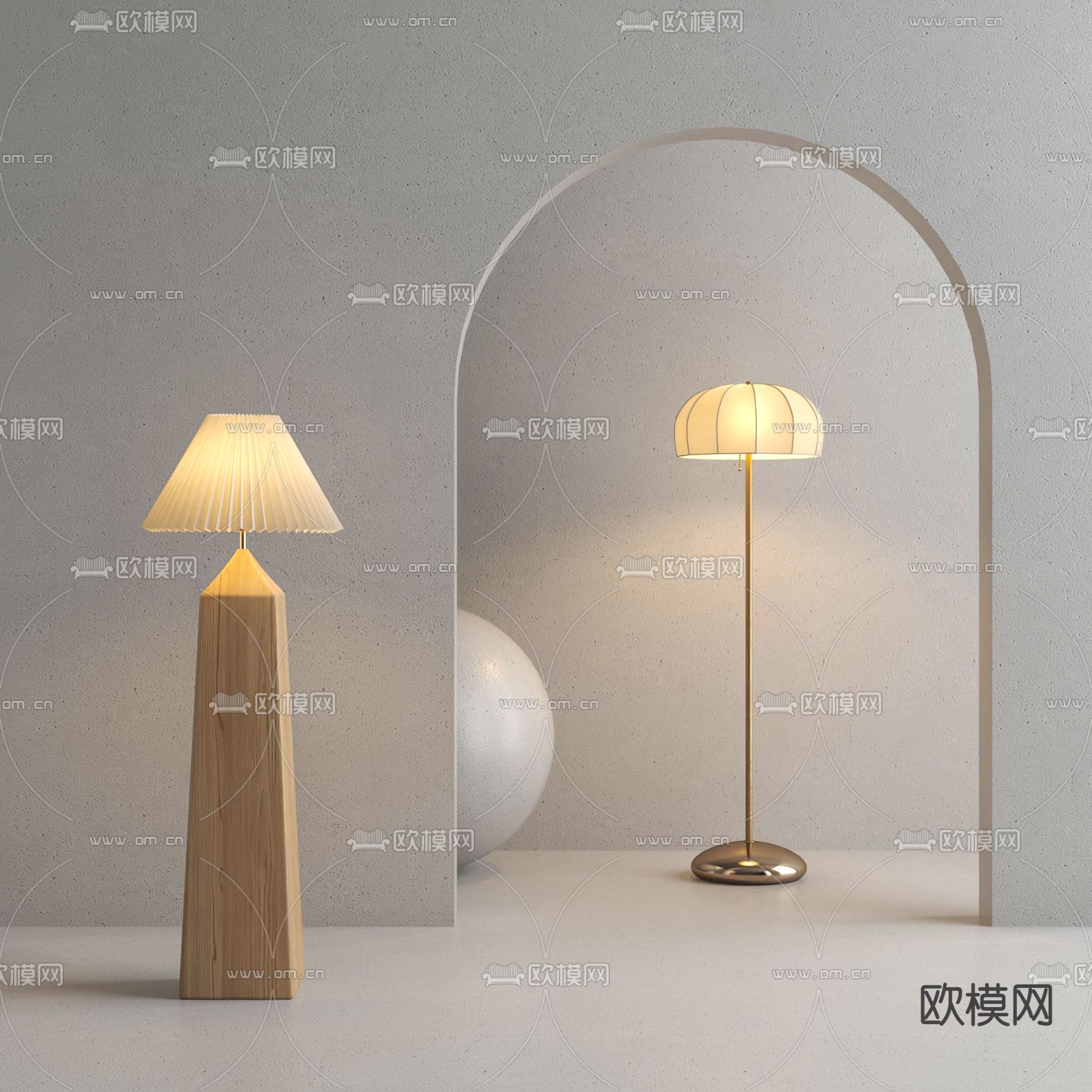 现代落地灯3d模型下载