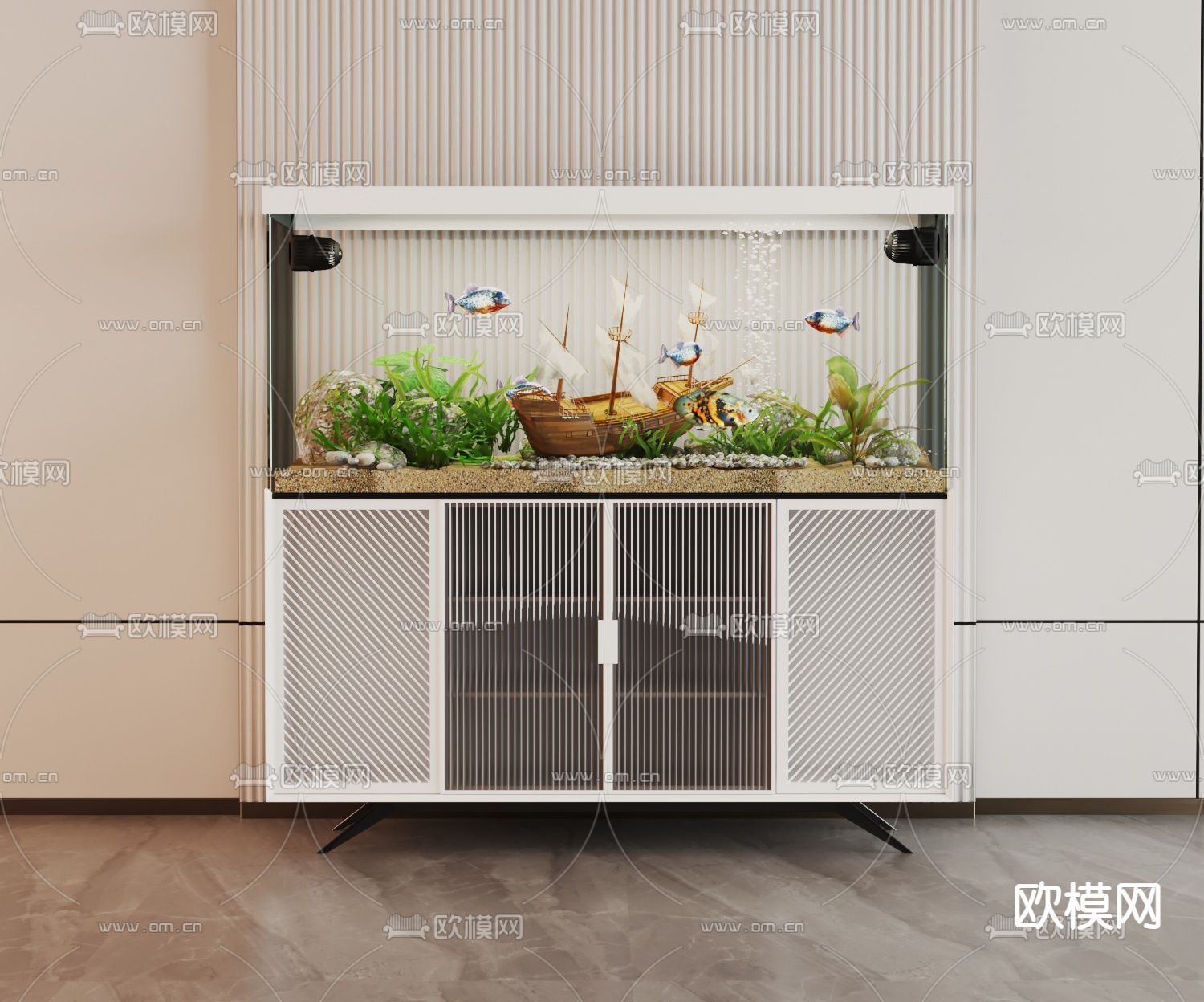 鱼缸 水族箱3d模型