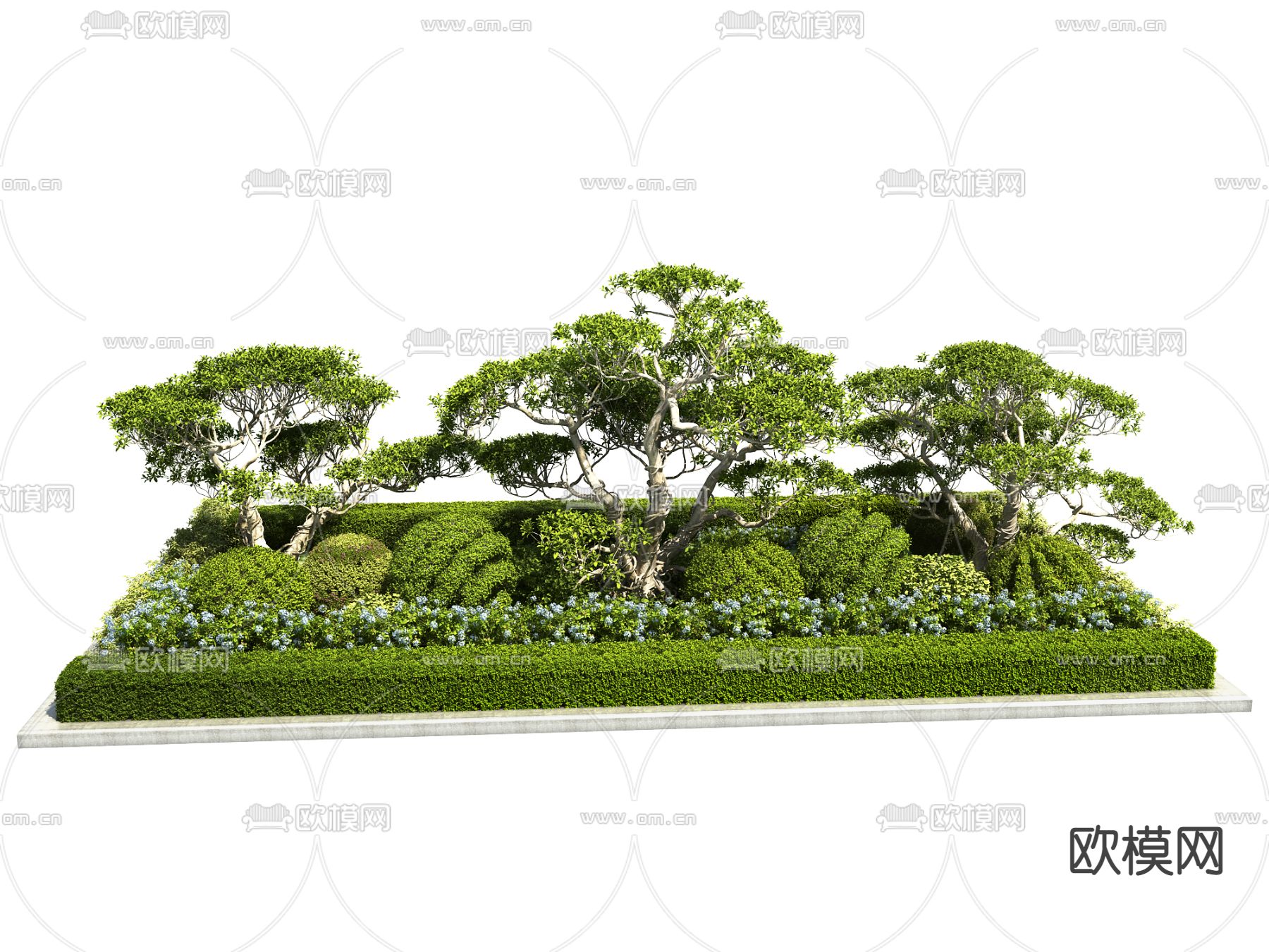 造型灌木 植物景观 花坛3d模型下载