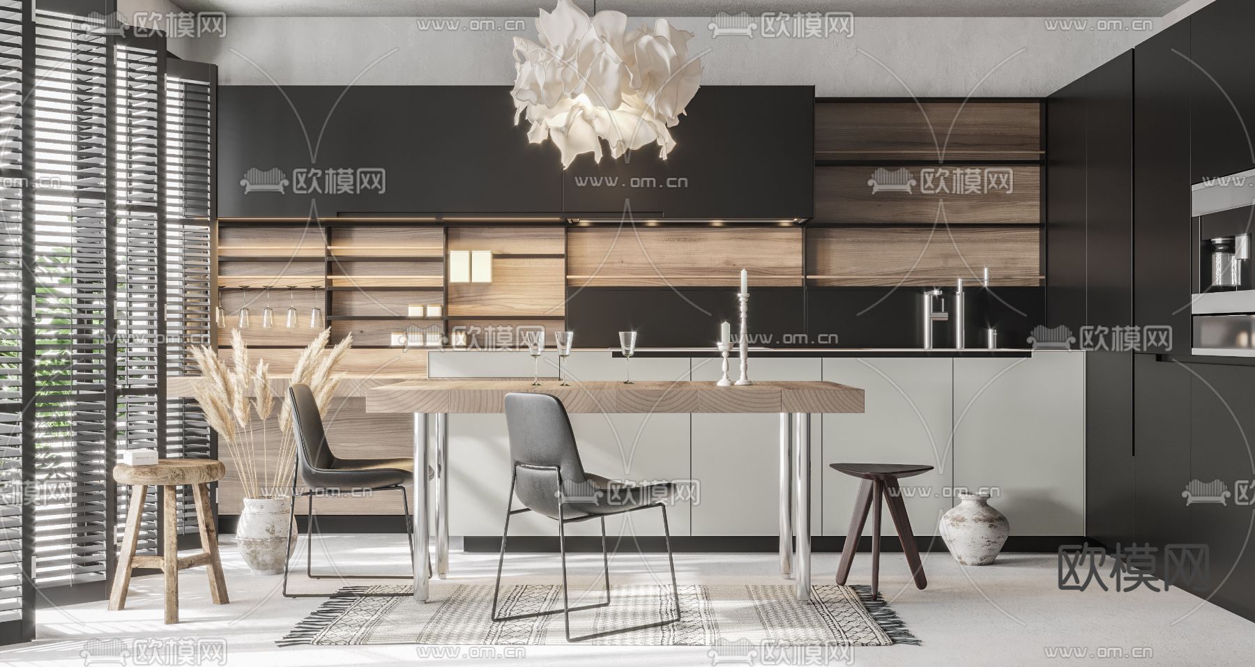 北欧餐厅3d模型下载（渲染图1）