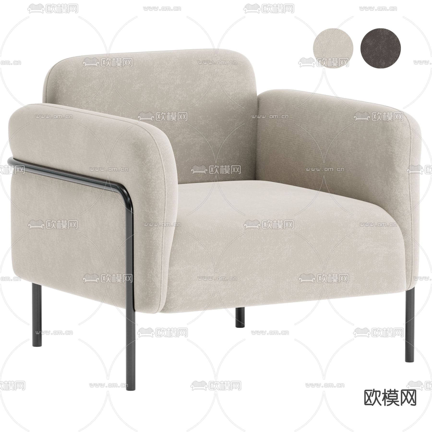 单人沙发3d模型下载_ID13039643_3dmax免费模型-欧模网