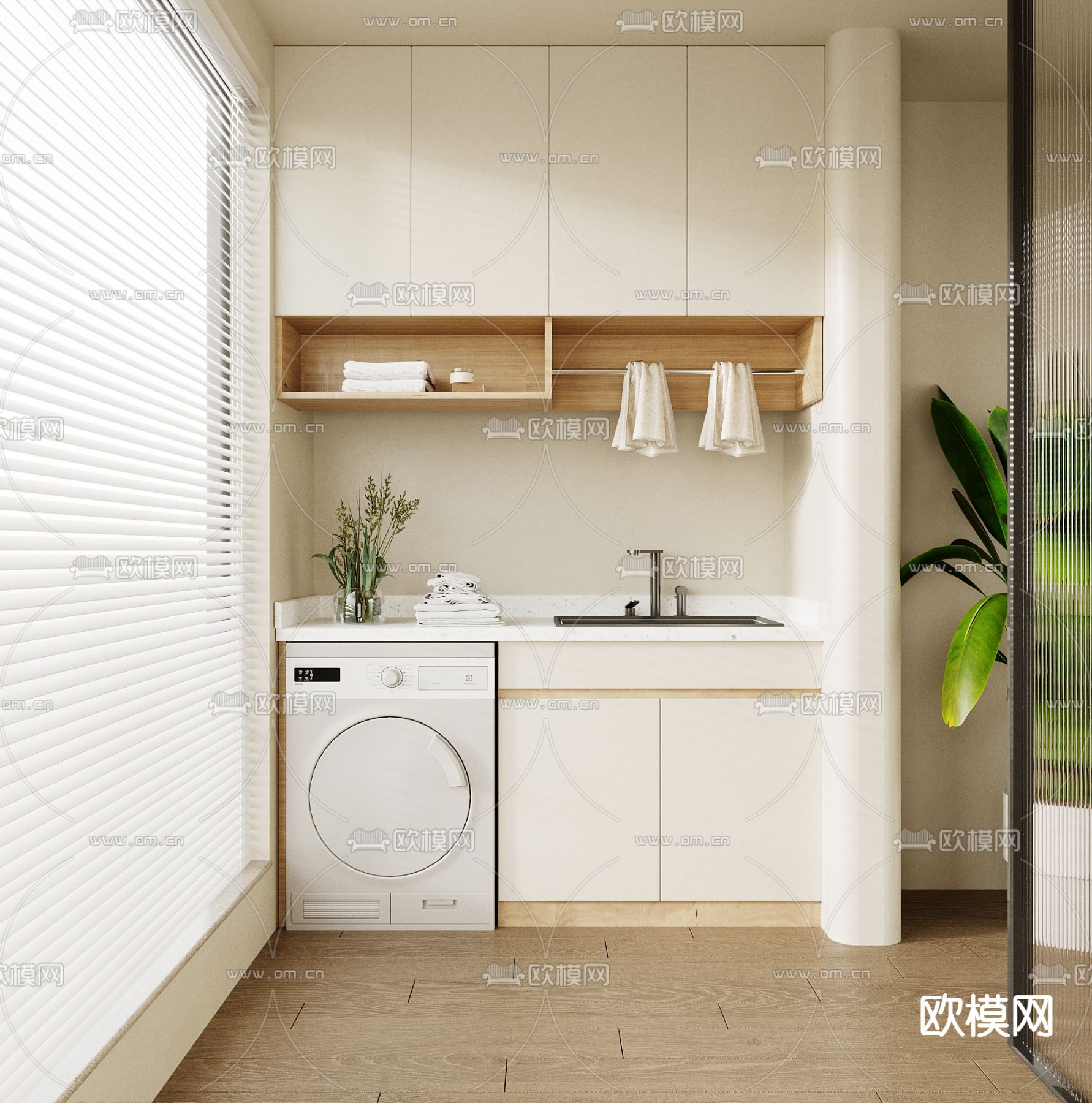 阳台柜 浴室柜 洗衣机柜3d模型下载